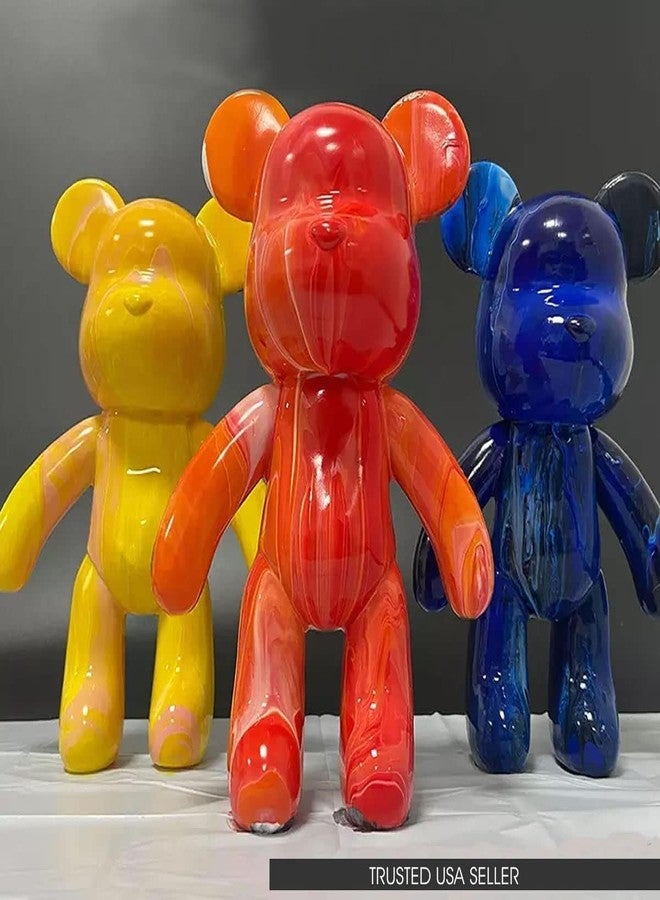 LEROKAS DIY Acrylic Fluid Paint Bear Kits Non-Toxic Pour Over Acrylic Fluid Paint Bear Kit 18Cm,Multicolor - Image 3