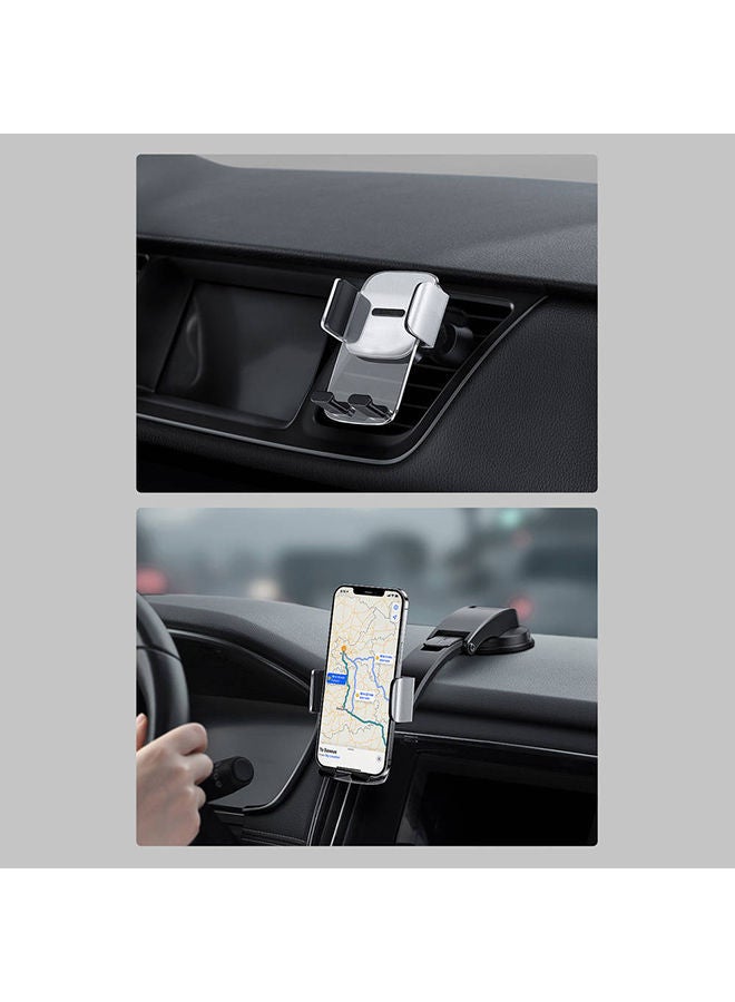 NIBEMINENT 2-in-1 Easy Control Clamp Car Phone Holder Dashboard/Air Vent 360 Degrees Rotatable Stand Mobile Compatible with iPhone 13 Pro/Pro Max/Mini, Galaxy, Huawei and all 4.7-6.7'' Black  - Image 5