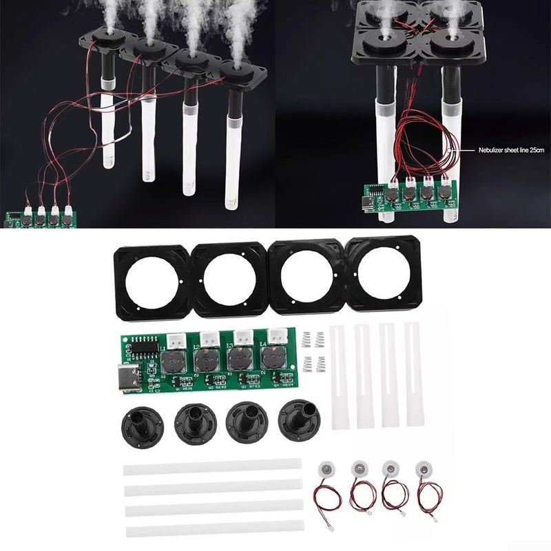 DIY Mist Maker Module Kit With 4 Atomizer Heads 5V DC Power Supply For Plants - Image 3