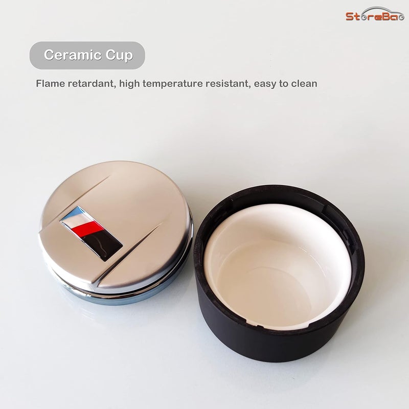 StoreBao Car Ashtray for BMW 1/3/5/7 Series and X1/X3/X5/X6 with LED Light and Lid (Carbon Fibre) - Image 5