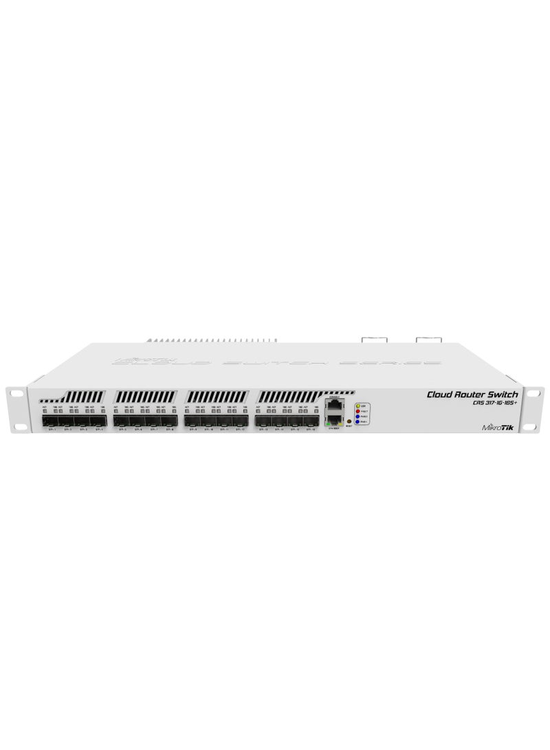 Mikrotik Cloud Router Switch 317-1G-16S+ With RouterOS L6 1U Rackmount Enclosure EU CRS317-1G-16S+RM White - Image 1