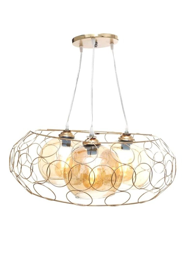 Modern Metal Round Rings 3 Bulbs - Image 2