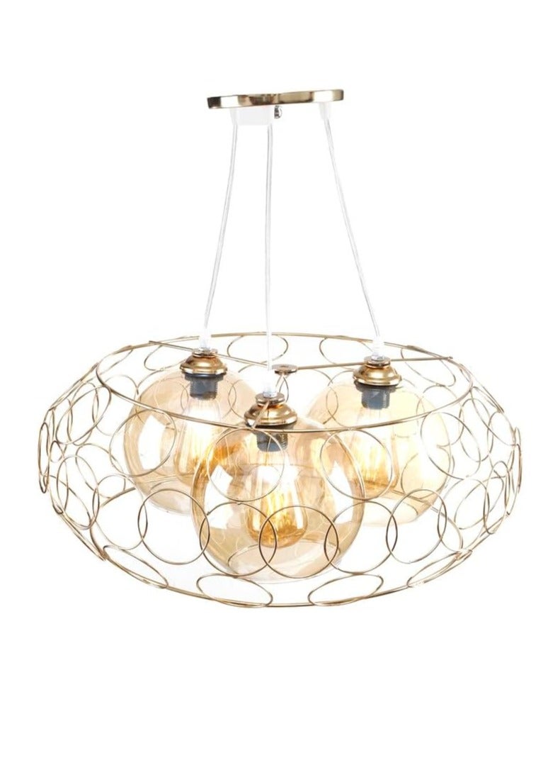Modern Metal Round Rings 3 Bulbs - Image 3