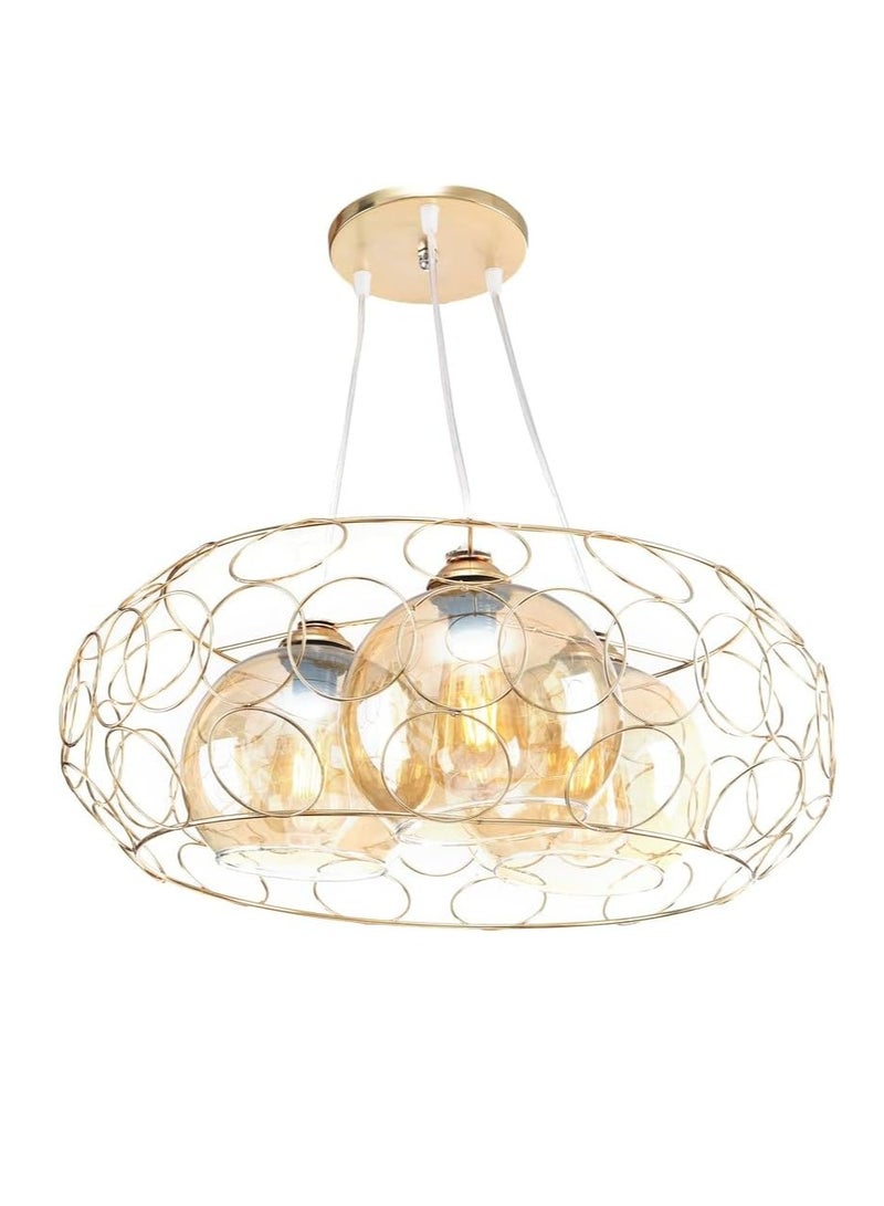 Modern Metal Round Rings 3 Bulbs - Image 4