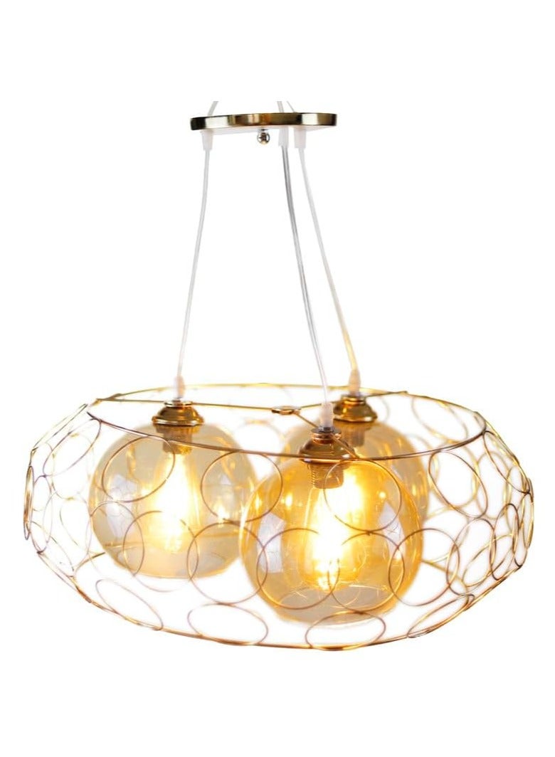 Modern Metal Round Rings 3 Bulbs - Image 5