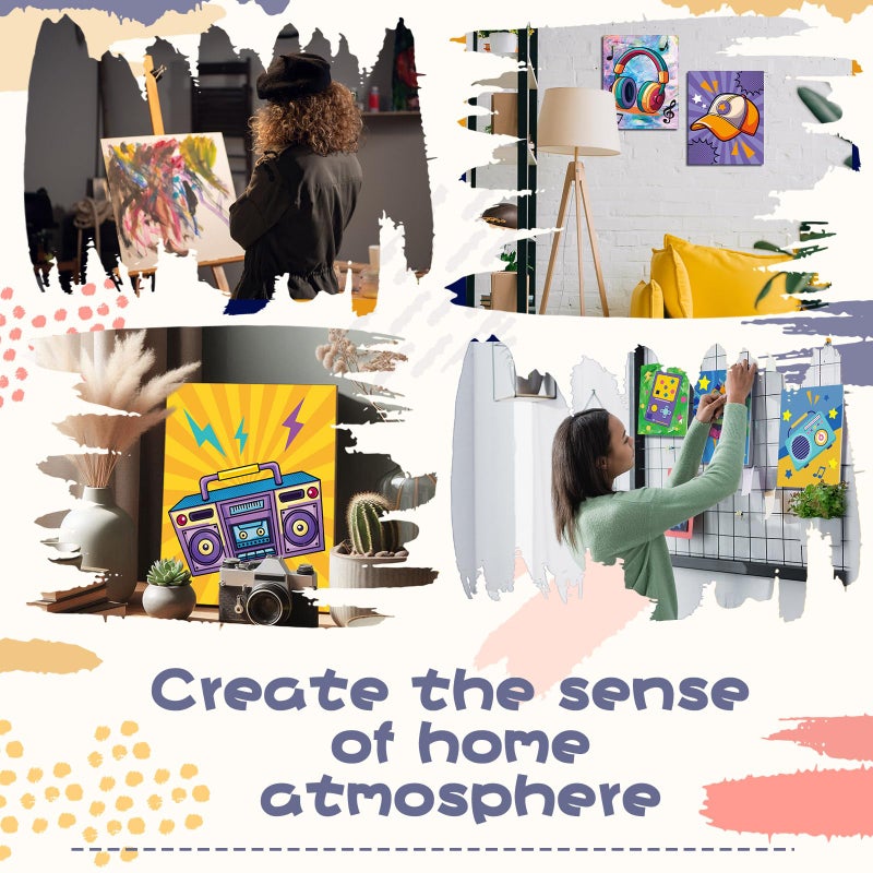 Sherr 108 Pcs 12 Set Retro Time Sip and Paint Kit for Adults 8''x10'' Pre Drawn Canvas to Paint DIY Acrylic Painting Kit Pre Printed Canvas for Date Night Mother's Day Party Team Building - Image 5