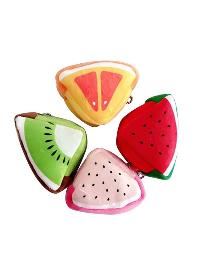 Bukela Fruit Coin Purse – 4 Pieces, Cute Fruit Shape, Zipper, for Coins, Keys, Small Items - Image 1