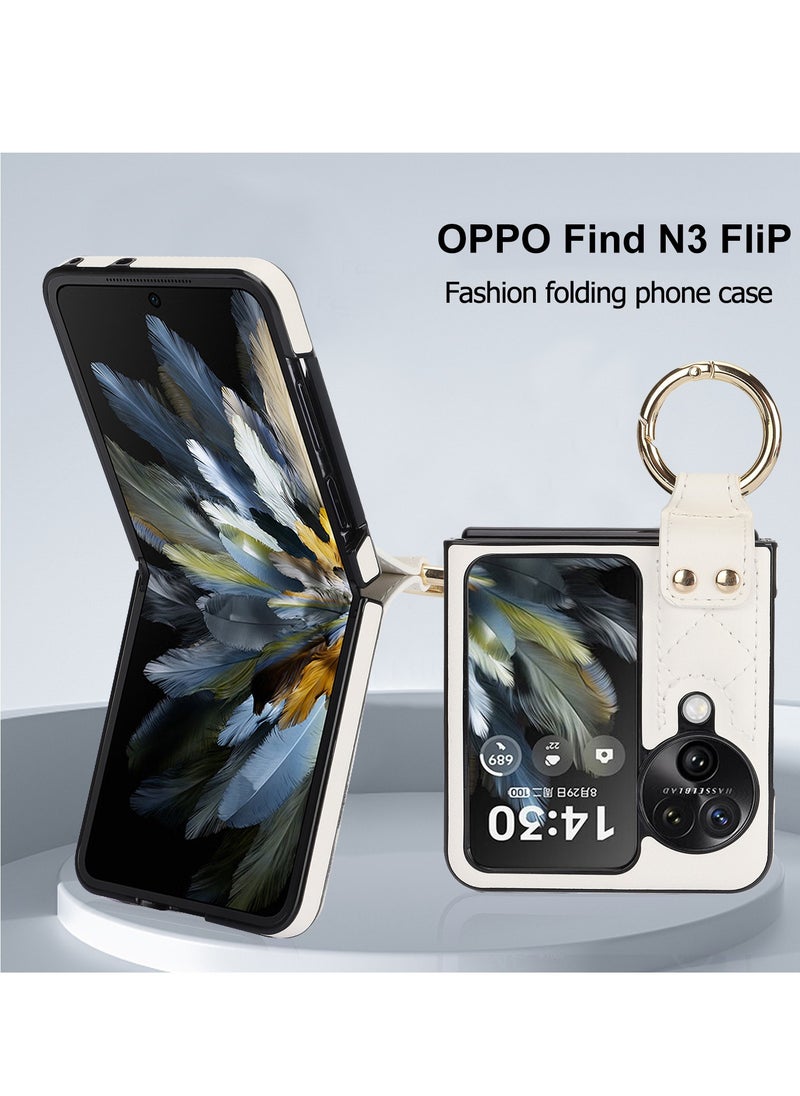 جيرينك - غطاء هاتف واقٍ بحلقة معدنية متوافقة مع OPPO Find N3 Flip - Image 1