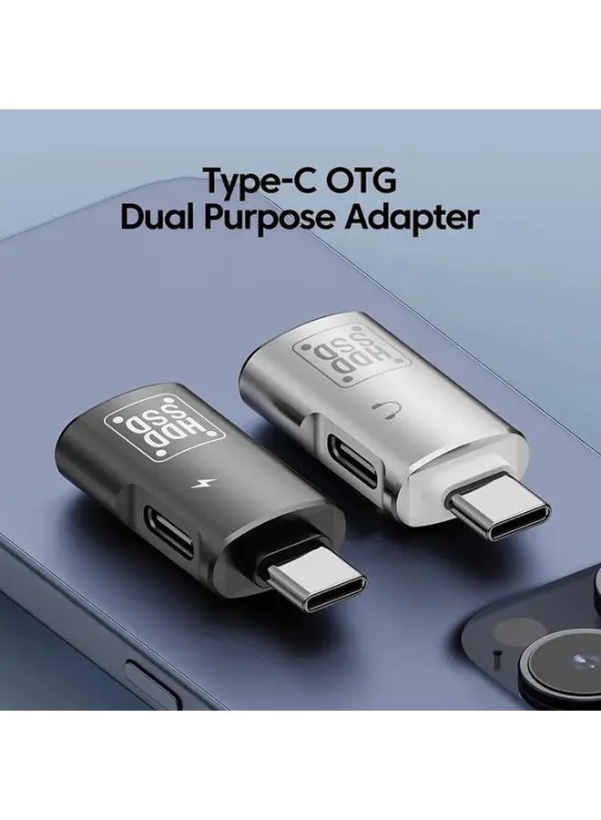 3 In 1 USB C OTG Adapter PD Fast Charging Audio Jack Black For iPhone 15 Laptops Tablets - Image 4