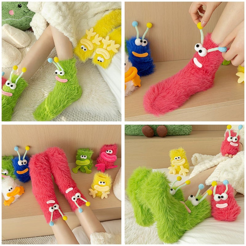 TFTSR Crazy Funny Fuzzy Silly Socks for Kids Women,Girls Fluffy Slipper Novelty Fun Socks,Boy Men Cute Cozy Soft Animal Sock - Image 4