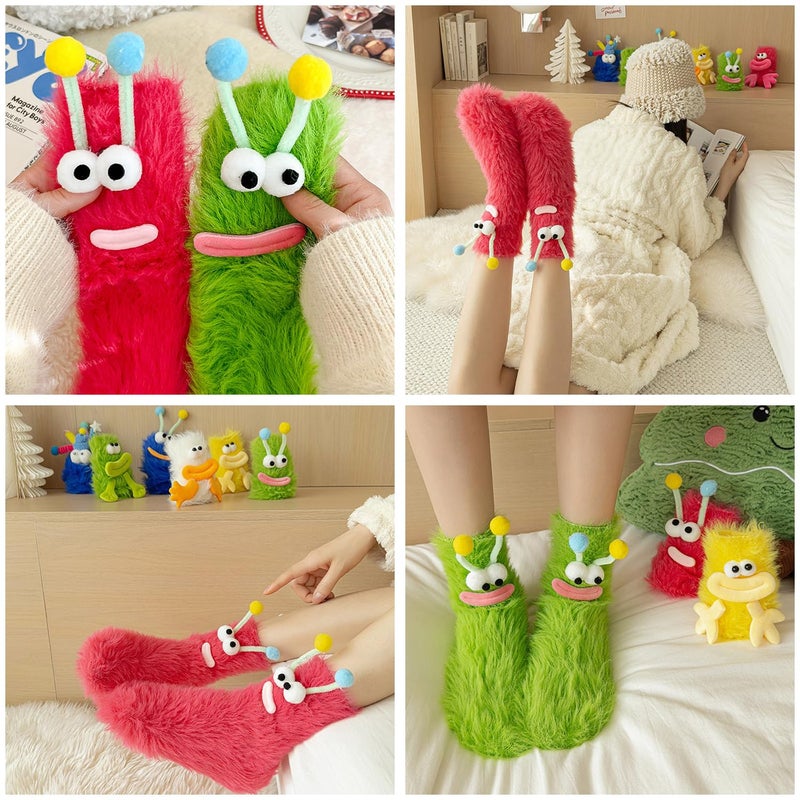 TFTSR Crazy Funny Fuzzy Silly Socks for Kids Women,Girls Fluffy Slipper Novelty Fun Socks,Boy Men Cute Cozy Soft Animal Sock - Image 5