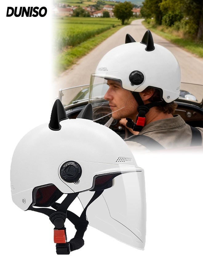 DUNISO Electric Scooter Helmet,Adjustable Riding Bike Helmet,Drop Resistant Half Scooter Helmets,with Visor,Highly Protective Shock Absorbing,for Adult Riding Biking Motorcycle Bicycle Skateboard Scooter - Image 1