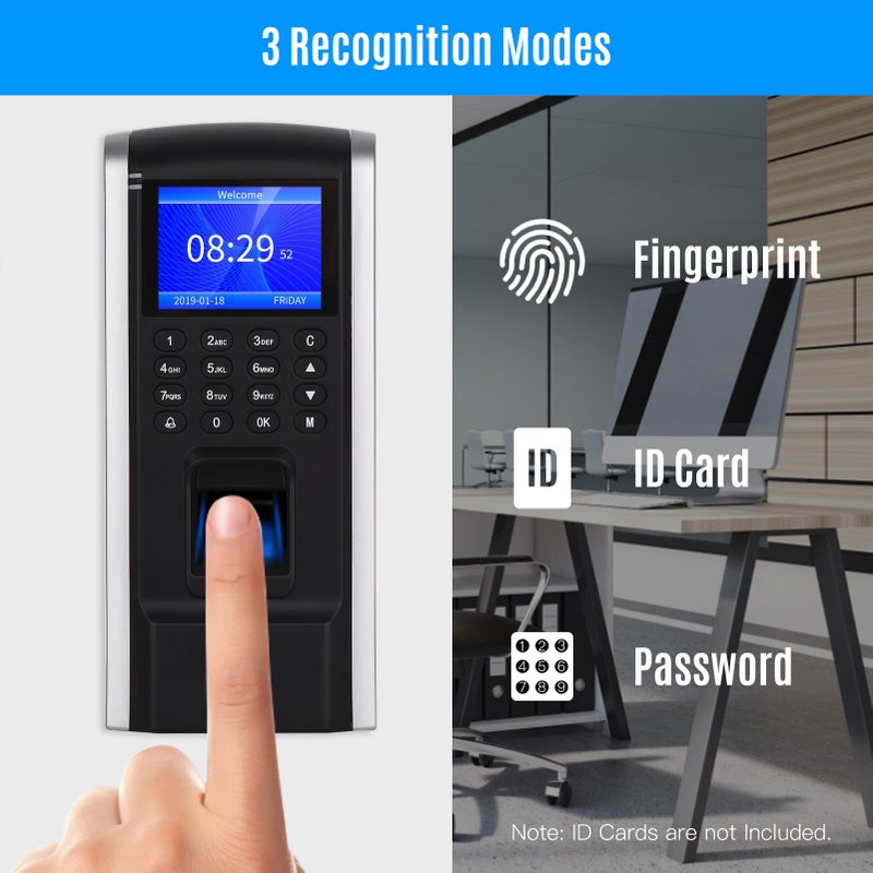 Fingerprint Access Control Time Attendance Machine Biometric Time Clock Employee Fingerprint/Password/ID Card  with Software Support U Disk Export Report for Door Locks Portuguese version - Image 3