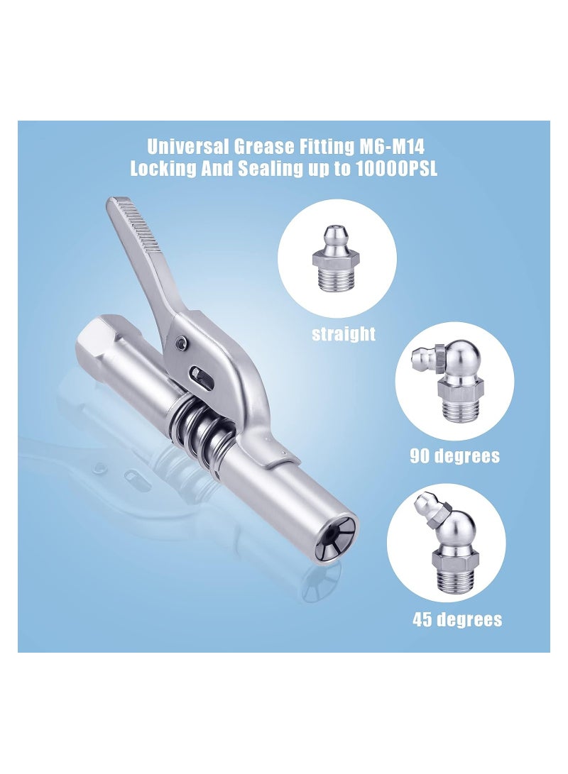 KASTWAVE Grease Gun Coupler Kit Professional Lever Action Grease Gun with Hose Quick Release Grease Coupler Easy to Lock Handle Compatible with All Grease Gun 1/8 NPT Grease Gun Fitting - Image 3