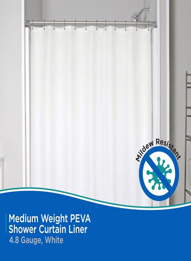 Kenney KN61440 Medium Weight 5 Gauge Waterproof PEVA Shower Curtain Liner with Rust-Resistant Metal Grommets and Weighted Magnetic Hem for Bathroom, 70" W x 72" H, White, 1-Pack - Image 3