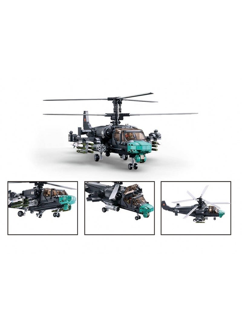 Sluban - Sluban - Model Bricks Combat Helicopter KA-52S 1/35 913 Pieces - M38-B1138 - Image 1
