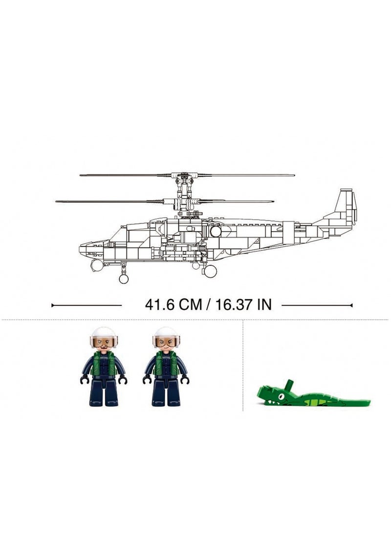 Sluban - Sluban - Model Bricks Combat Helicopter KA-52S 1/35 913 Pieces - M38-B1138 - Image 1