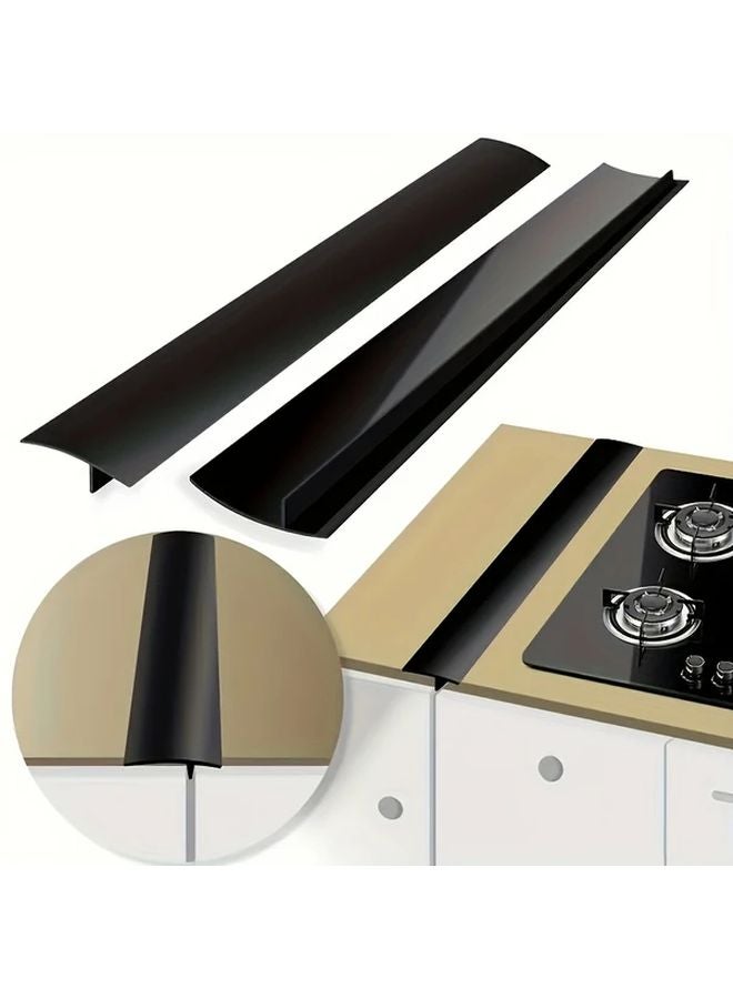 2pcs Black Heavy Duty Oven Cabinet Gap Covers 21 Inch Heat Resistant - Image 1