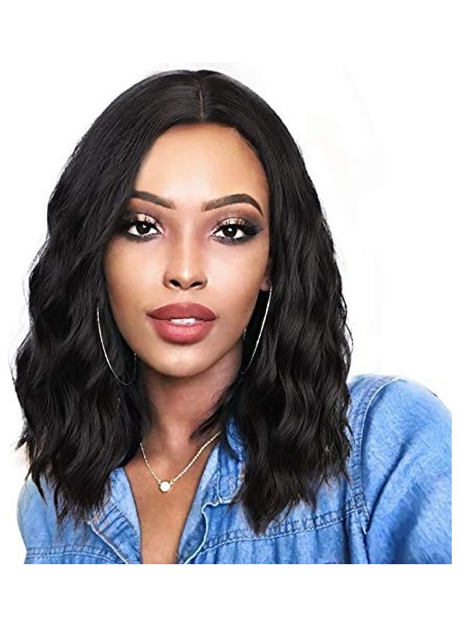 NIBEMINENT Short Curly Bob Wig Black 22inch - Image 1