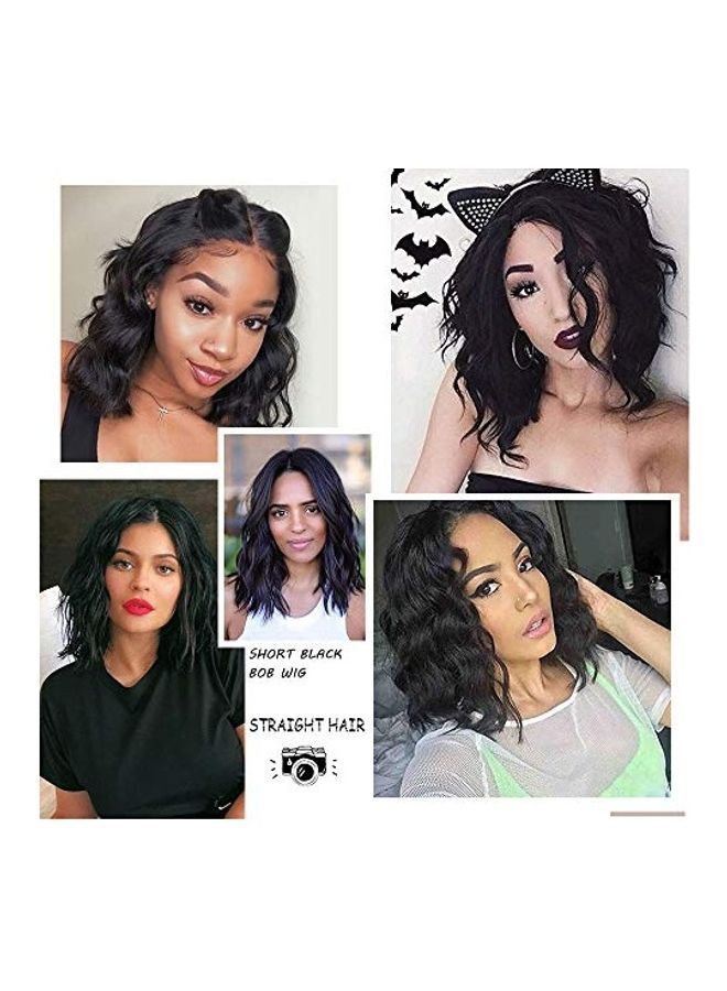 NIBEMINENT Short Curly Bob Wig Black 22inch - Image 5