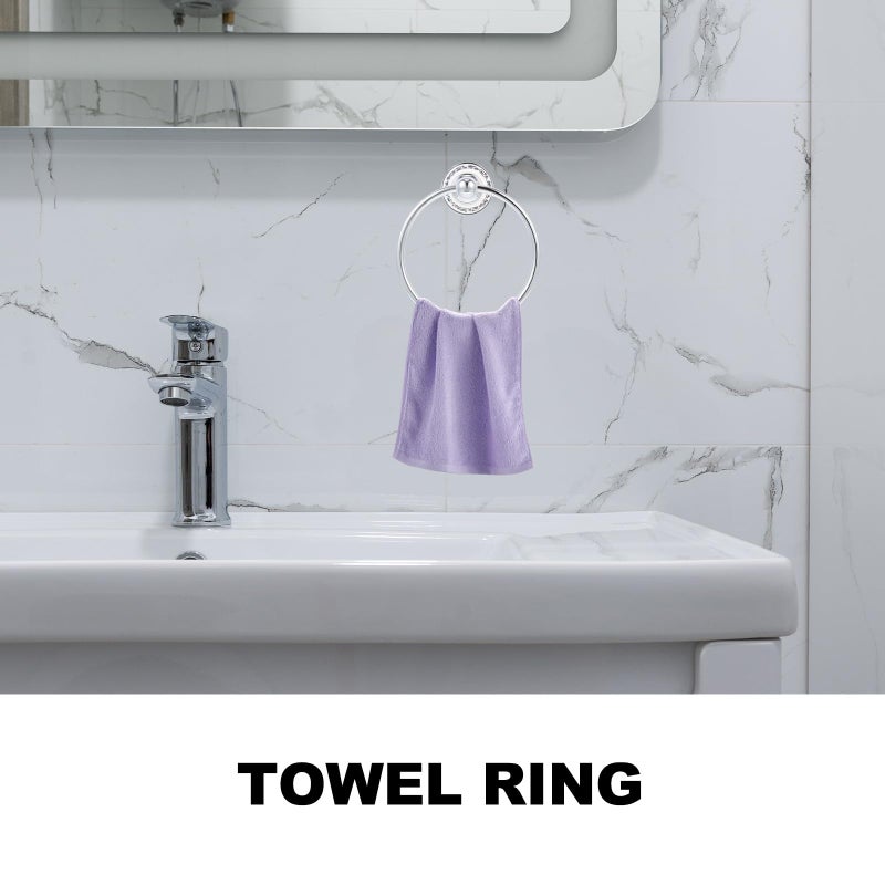Wall Mounted Stainless Steel Towel Ring Holder Chrome Finish For Bathroom Kitchen - Image 5
