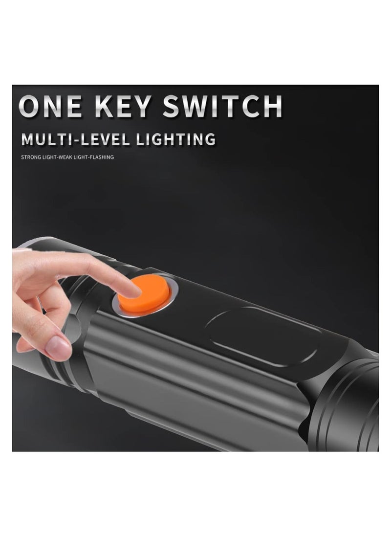 SYOSI - Flashlight, High Lumens Rechargeable Zoomable, LED USB Small Flashlight with Magnetic Tail, Super Bright Flash Light, 4 Lights Modes, COB Wrok Light, Pocket Pen Flashlihght, for Hiking (2PCS) - Image 1