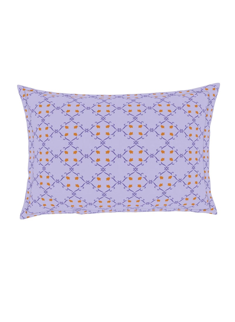 SPACES Spaces 100 Cotton Double Bedsheet 224 Cm X 254 Cm 43 Cm X 68 Cm 132 Tc Percale Geometric Bedsheet Pillow Covers Set Orchid Ice Morroccan  - Image 5