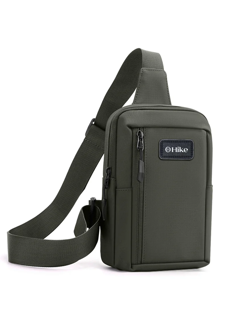 هايك Hike Unisex Cross Body Chest Bag Synthetic Water-Resistant Scratch Resistant Small Shoulder Sling Bag for Business Travel Outdoor Shopping, HK9004-GREEN