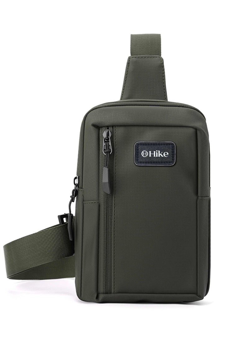 هايك Hike Unisex Cross Body Chest Bag Synthetic Water-Resistant Scratch Resistant Small Shoulder Sling Bag for Business Travel Outdoor Shopping, HK9004-GREEN - Image 2