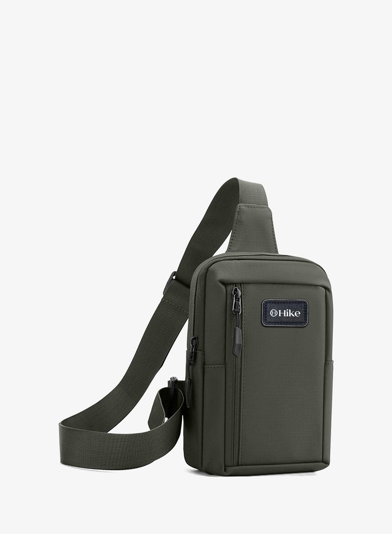 Hike Unisex Cross Body Chest Bag Synthetic Water-Resistant Scratch Resistant Small Shoulder Sling Bag for Business Travel Outdoor Shopping, HK9004-GREEN - Image 1