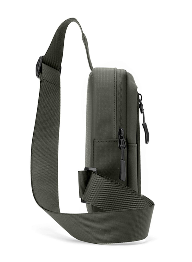HIKE Unisex Cross Body Chest Bag Synthetic Water-Resistant Scratch Resistant Small Shoulder Sling Bag for Business Travel Outdoor Shopping, HK9004, Green - Image 4