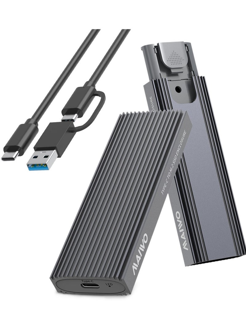 مايوو ماي وو K1691 – محول غلاف SSD M.2 NVMe وSATA، بمنفذ USB-C 3.1 الجيل الثاني، شريحة RTL9210B، تصميم بدون أدوات، سرعة نقل 10Gbps (NVMe) / 6Gbps (SATA) – مناسب لأحجام 2242/2260/2280 - Image 1