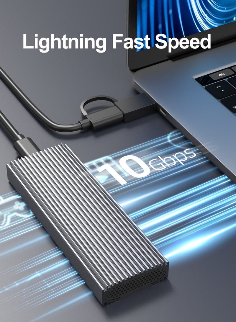 مايوو ماي وو K1691 – محول غلاف SSD M.2 NVMe وSATA، بمنفذ USB-C 3.1 الجيل الثاني، شريحة RTL9210B، تصميم بدون أدوات، سرعة نقل 10Gbps (NVMe) / 6Gbps (SATA) – مناسب لأحجام 2242/2260/2280 - Image 5
