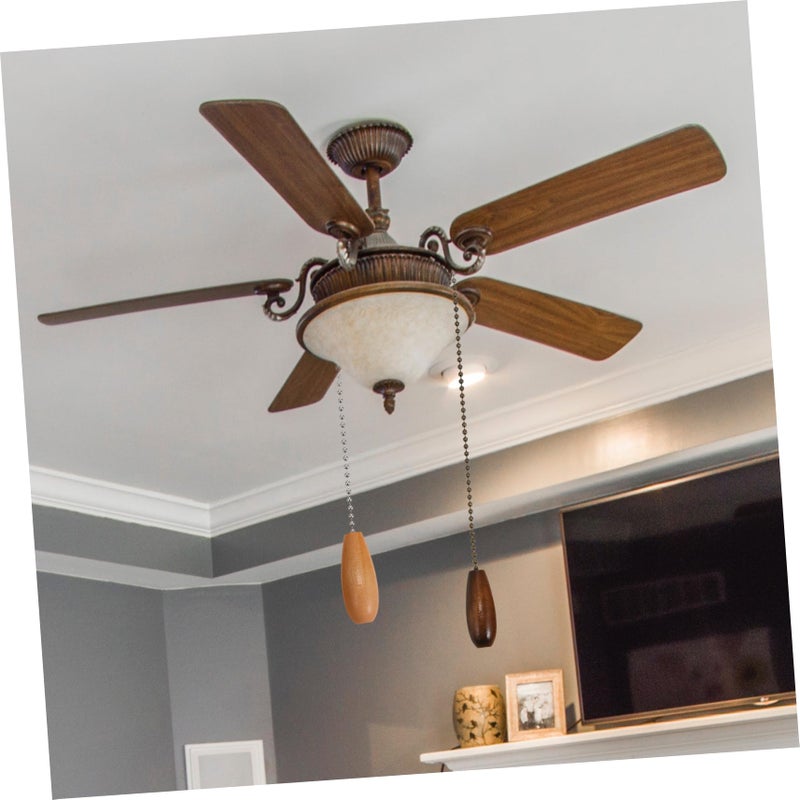 Wooden Beaded Ball Pull Chain 3 Pack Ceiling Fan Light Cord Easy Install Home Decor - Image 5