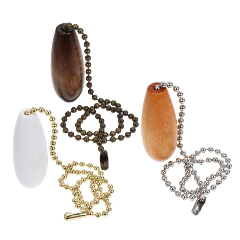 Wooden Beaded Ball Pull Chain 3 Pack Ceiling Fan Light Cord Easy Install Home Decor - Image 2