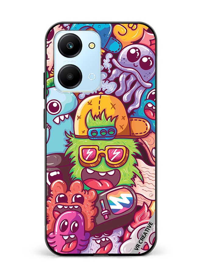 VR CREATIVE Protective Case Cover For Honor Play7T Graphitti Design Multicolour - Image 1