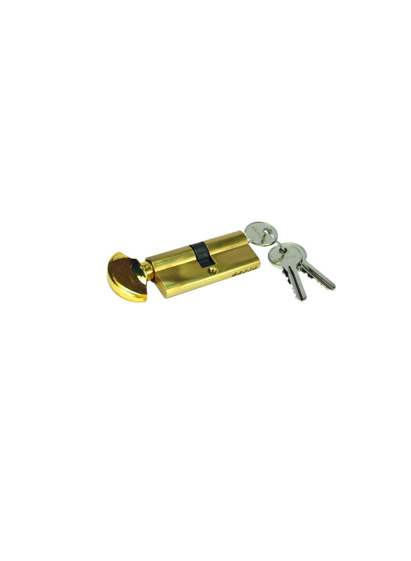 ROBUSTLINE Bathroom Cylinder with Key 70 MM Brass Plated Finish  - Image 3