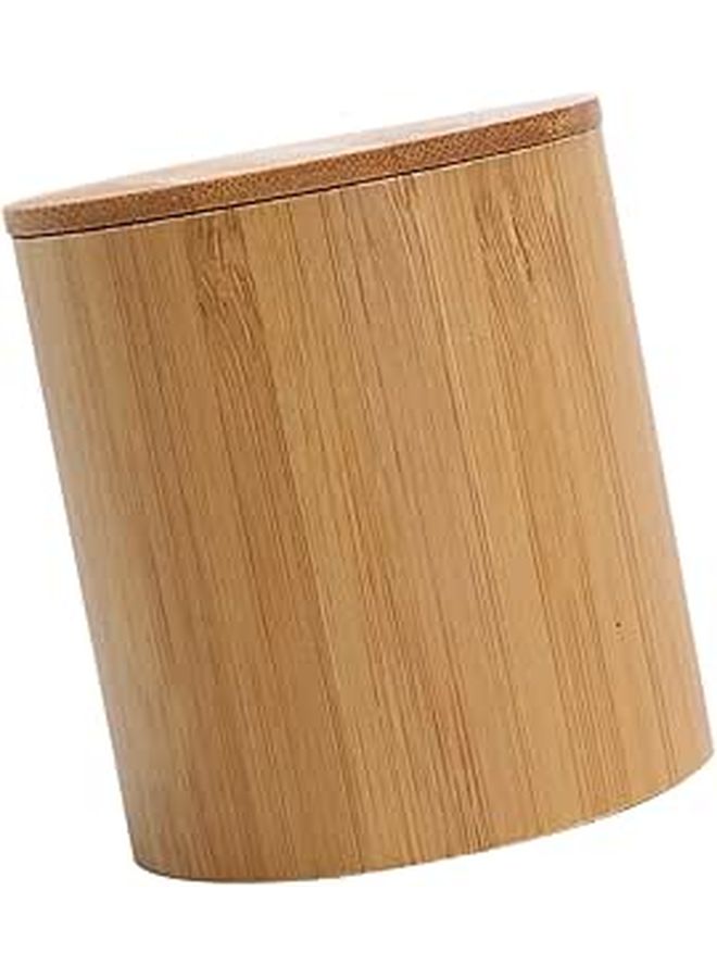 Zerodeko Wooden Tea Storage Canister With Sealing Lid Round Shape For Dry Food - Image 1