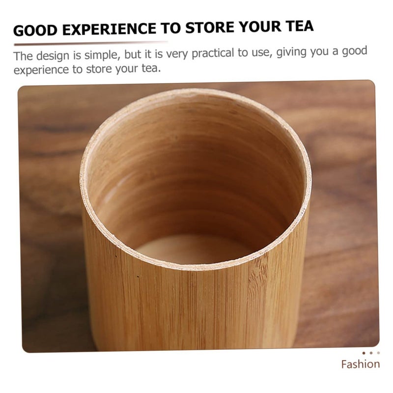 Zerodeko Wooden Tea Storage Canister With Sealing Lid Round Shape For Dry Food - Image 4