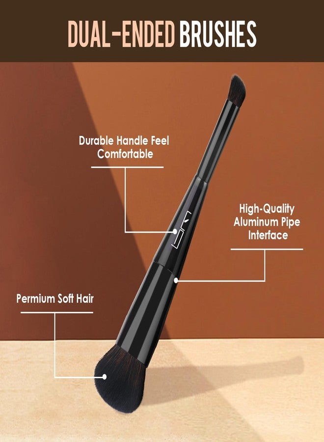 Brush Master S50 3-Piece Makeup Brush and Sponge Set for Flawless Application - Includes Foundation Brush, Blending Sponge, and Dual End Kabuki&Concealer Brush - Image 3