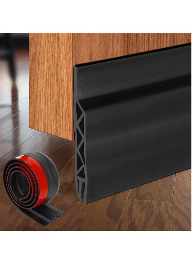 HuHa Door Draft Stopper Length Under Door Seal Door Sweep for Exterior Interior  Door Bottom Draft Blocker Dust Noise Insulation Weather Stripping Draft Guard Insulator 6 X 120cm Black  - Image 1