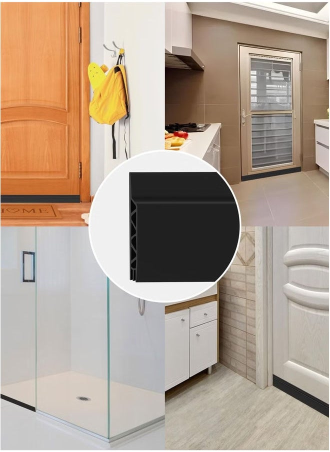 HuHa Door Draft Stopper Length Under Door Seal Door Sweep for Exterior Interior  Door Bottom Draft Blocker Dust Noise Insulation Weather Stripping Draft Guard Insulator 6 X 120cm Black  - Image 5