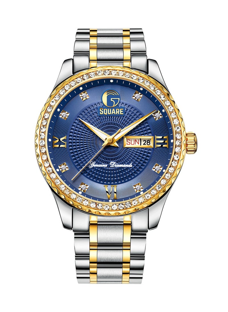 Gsquare Men's Analog Quartz Blue Dial Stainless Steel Watch-6618  - Image 1