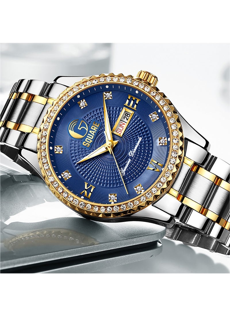 Gsquare Men's Analog Quartz Blue Dial Stainless Steel Watch-6618  - Image 2