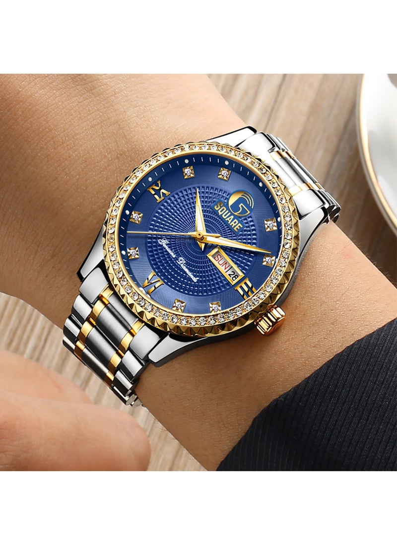 Gsquare Men's Analog Quartz Blue Dial Stainless Steel Watch-6618  - Image 4