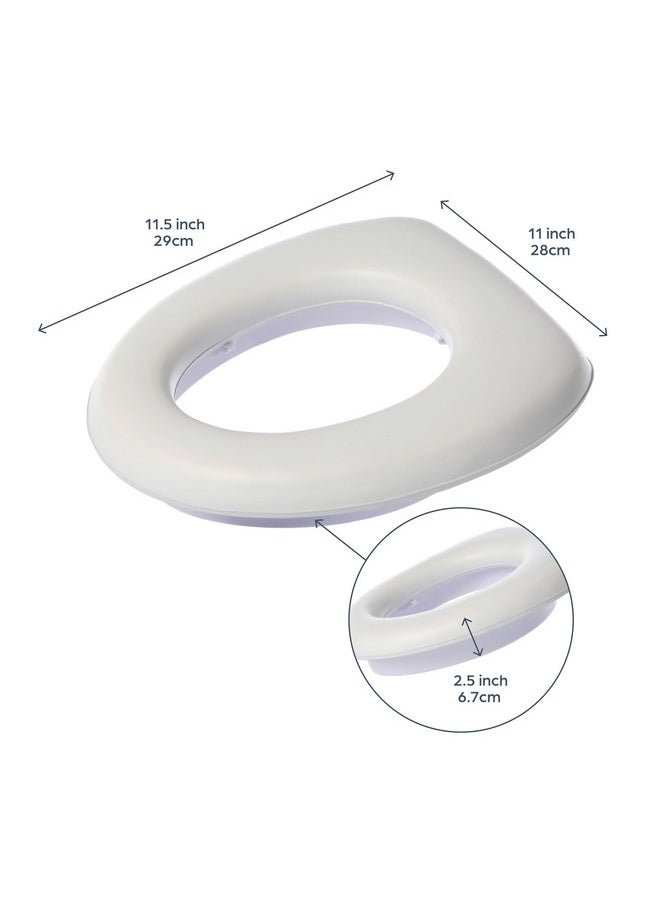 dreambaby Dreambaby Soft Touch Potty Seat - Comfortable Padded Seat - With High Base Underneath for Secure Positioning - Fit Most Standard Toilets - White - Model L604  - Image 2