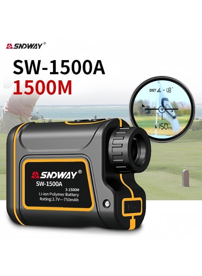 إس إن دي واي SW-1500A 3~1500M تلسكوب قياس المسافات الليزري الرقمي للغولف الخارجي مع تعويض الميل، مقياس ليزري دقيق للمسافة، مسطرة ليزر، مع وظيفة قفل العلم واهتزاز، تكبير 6X، مقاوم للماء - Image 1