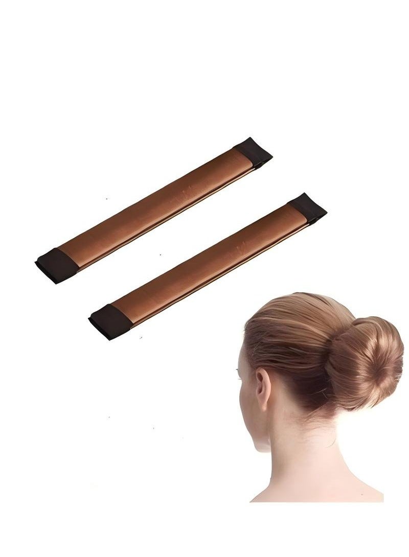 Hair Bun Maker, 2 Pcs Women Twist Hair Shaper, Easy Fast Snap Roll hair nets Magic Buns Tool, Donut Curler Roller Dish Headbands, French Twist Hair Fold Wrap Snap for Women Kids - Image 1