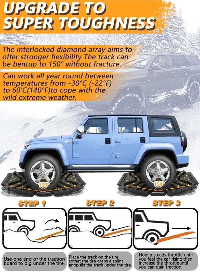 GREATMASTER Off-Road Traction Boards with Jack Base, 1 Recovery Tracks Mat for 4X4 Jeep Truck Tire Traction-Sand, Mud, Snow Ladder Ramps (Orange with Black Nail) - Image 3