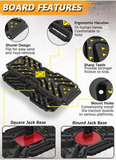 greatmaster GREATMASTER Off-Road Traction Boards with Jack Base, 1 Recovery Tracks Mat for 4X4 Jeep Truck Tire Traction-Sand, Mud, Snow Ladder Ramps (Orange with Black Nail)  - Image 5